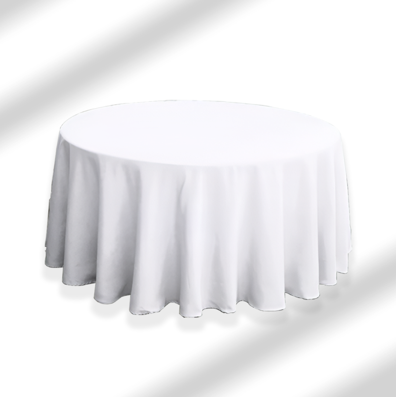 White Round Tablecloth